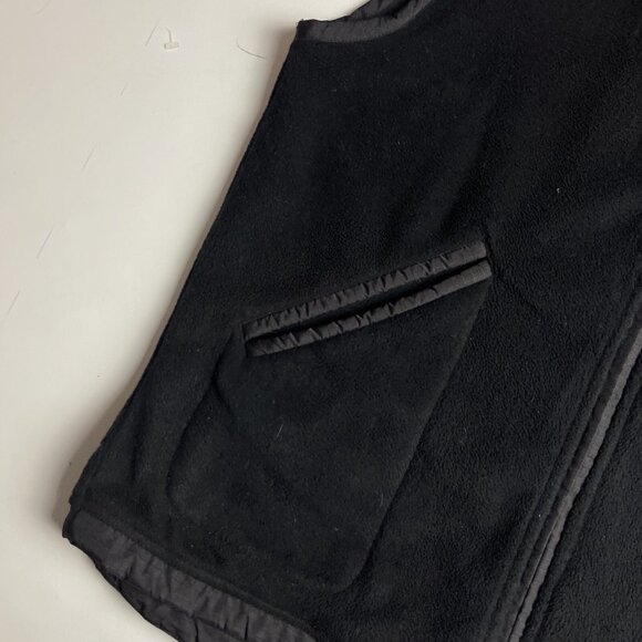Vintage OP Ocean Pacific Mens Medium Vest Polar fleece Full zip Black Patch Logo - Picture 3 of 14